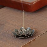 Metal Lotus Incense Burner - Detachable Stick Holder Home Aromatherapy Diffuser