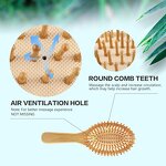 Bamboo Hair Comb Set - Paddle Wide-tooth Tail Detangling Men Women Kids Tool