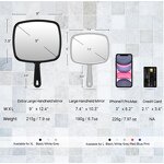 Large Hand Mirror - Salon Barber Hairdressing Clear Ergonomic Hanging Hole Tool