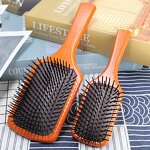 Wooden Paddle Hair Brush - Sustainable Nylon Bristle Detangling Scalp Massage Tool