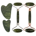 Green Jade Roller Set - High Quality Guasha Skin Care Face Massage Stone Tool
