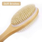 Bamboo Bath Brush - Boar Bristle Natural Soft Long Handle Shower Tool