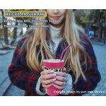 Silicone Straw - Reusable 2 Size Flexible Smoothie Tumbler BPA-Free Tool