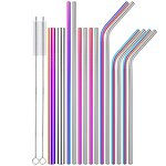 Metal Straw Set - Colorful Reusable Stainless Steel Smoothie Drinkware Tool