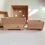 Wood Bonsai Herb Pot - Japanese Large Drainage Hole Home Garden Flower Planter