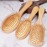 Bamboo Paddle Hair Brush - Sustainable Natural Detangling Scalp Massage Tool