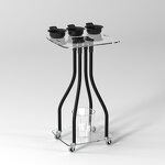 Acrylic Salon Cart - Single-Tier Dye Bowl Tray Sustainable Beauty Trolley