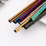 Metal Drinking Straw - Custom Logo Heart-Shaped Stainless Steel Brush Bag Tool