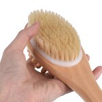 Boar Bristle Bath Brush - Custom Long Handle Two Sided Hardwood Body Tool