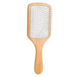 Round Wooden Hair Brush - Professional Laser Bamboo Metal Pin Scalp Massage Tool