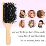Bamboo Hair Brush - Boar Bristle Paddle Laser Scalp Massage Home Use Tool