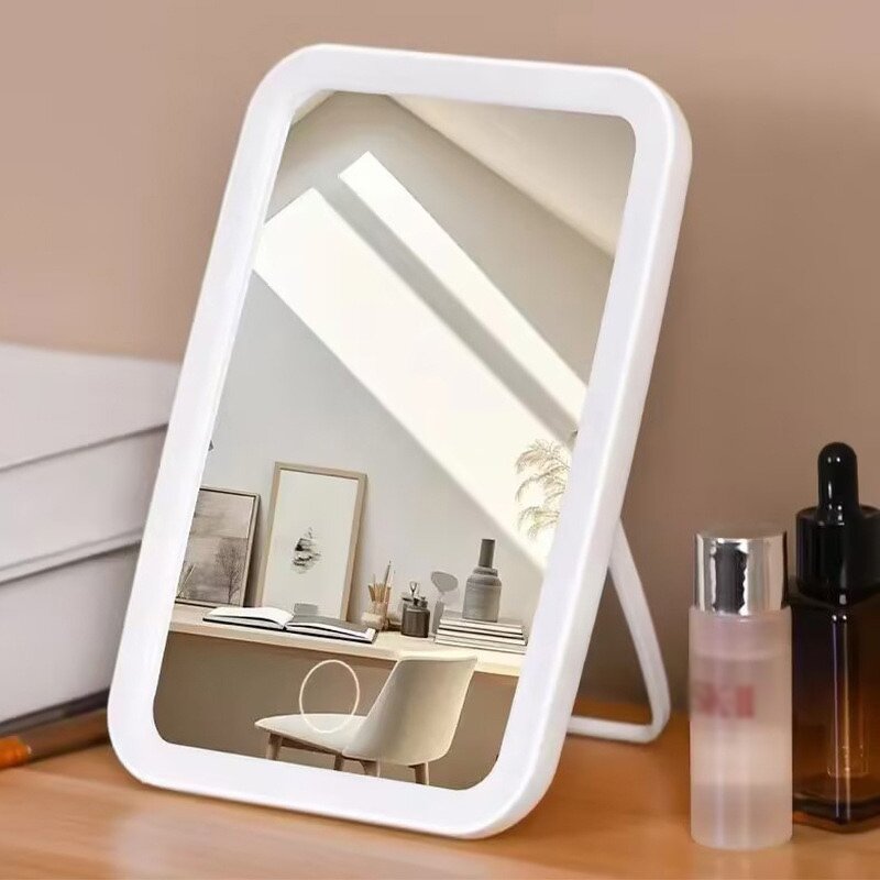 Lighted Vanity Mirror - Touch Screen Portable U-Shaped Bracket Makeup Desk Tool