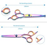 Dog Grooming Scissors - Best Quality 3 Curved Pet Set with Comb Grooming Tool