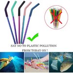 Stainless Steel Straw - BPA-Free Reusable Silicone Tip Cleaning Brush Tool