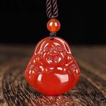 Jade Buddha Pendant Manufacturer - Manufacturer Wholesale Natural Agate Red/Green/White Healing