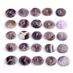 Rune Stones Manufacturer - 25pcs Per Bag Polished Engraved Black Obsidian Natural Gemstone