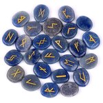 Rune Stones Manufacturer - 25pcs Per Bag Polished Engraved Black Obsidian Natural Gemstone