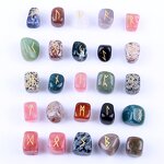 Crystal Rune Stone Set Manufacturer - Lazurite Natural Wicca Energy Reiki Polished Engraved