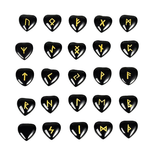 Rune Stone Set Manufacturer - Cheap 25pcs Velvet Bag Heart Shape Engraved Carnelian Customized