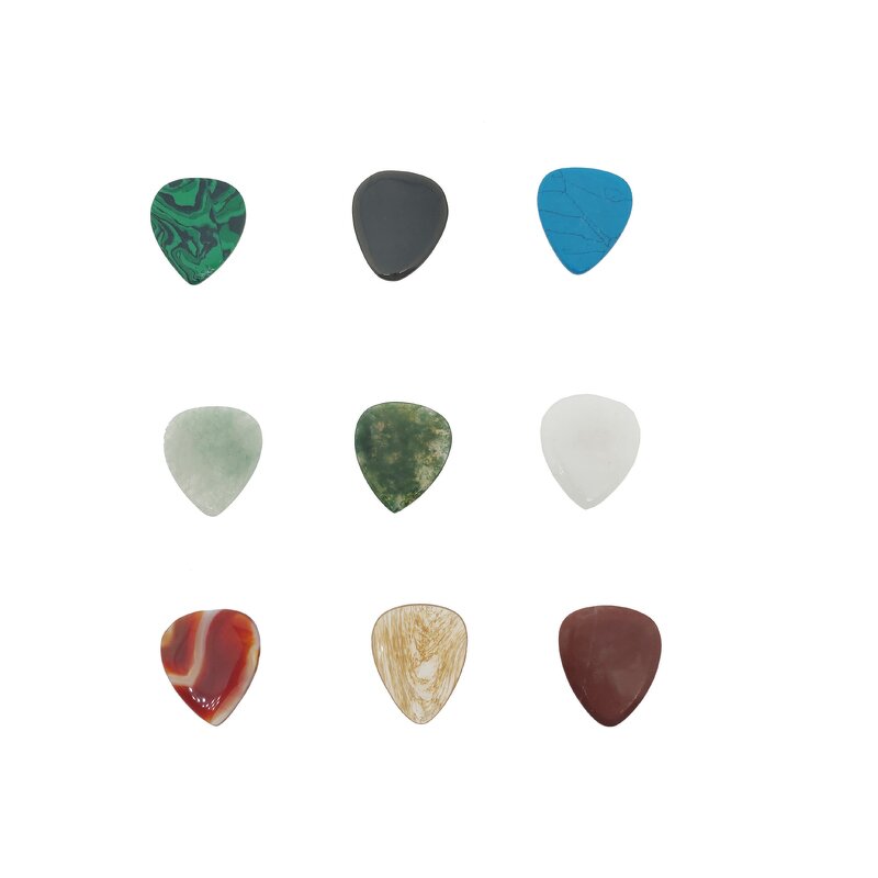 Guitar Picks Manufacturer - Smooth Hand Feeling Custom Stone Black Printed Logo Wholesale