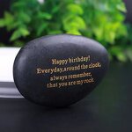 Word Stones Manufacturer - Factory Price Polished Engraved Pebbles with Black Stone Gold Logo