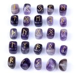 Crystal Runes Set Manufacturer - Natural Amethyst for Meditation Divination Healing Witches Rose Quartz