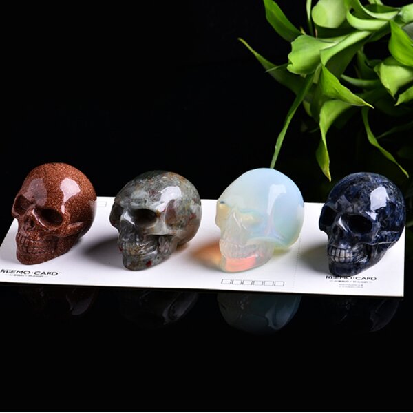 Crystal Skull Sculpture Manufacturer - Natural Carved Realistic Reiki Gemstone Collectible Necklace