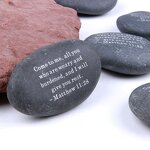 Word Stones Manufacturer - Factory Price Polished Engraved Pebbles with Black Stone Gold Logo