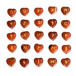 Rune Stone Set Manufacturer - Cheap 25pcs Velvet Bag Heart Shape Engraved Carnelian Customized