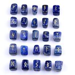 Crystal Rune Stone Set Manufacturer - Lazurite Natural Wicca Energy Reiki Polished Engraved