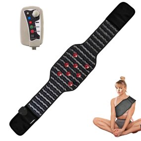 Massage Belt Manufacturer - Red Led Light Thermal Therapy with Crystal & Negative Ion for Waist