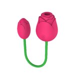 Rose Vibrator Sex Toy - Red Yellow Black 2 in 1 Clitoral Sucking Vibrating Egg