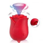 Rose Vibrator Sex Toy - Red Yellow Black 2 in 1 Clitoral Sucking Vibrating Egg
