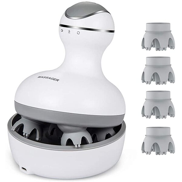 Cordless Scalp Massager - Electric Head Massager 84 Kneading Nodes Hair Growth Tool