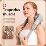6-Head Neck Shoulder Massager - Hot Portable Rechargeable Shiatsu Heating Therapy Tool