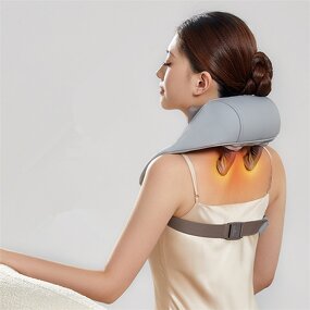 5D Kneading Neck Massager - Powerful Wireless Mini Shoulder Back Heating Tool