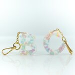 Resin Initial Keychain - 26 Letters Personalized Monogram Gold Hardware Charm