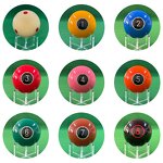 Premium Billiard Balls - Colorful Crystal-Like Finish Bars Clubs Family Fun Tool