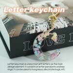 Resin Alphabet Keychain - 26 Letter Glitter Acrylic Cartoon Handbag Charm Tool