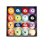 Pool Balls Set - 16-Piece 57.2mm Polyester Resin Durable Billiard Table Tool