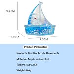 Acrylic Sailboat Figurine - Creative Mineral Oil Star Glitter Home Accent Gift