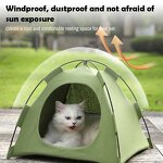 Portable Pet Camping Tent - Foldable Waterproof Play House Bed Small Animal Crate