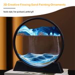 Moving Sand Art Picture - Round Glass 3D Painting Hourglass Home Office Decor