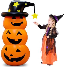 Stackable Pumpkin Tumbler - Witch Hat Ghost Faces Trick or Treat Party Decor