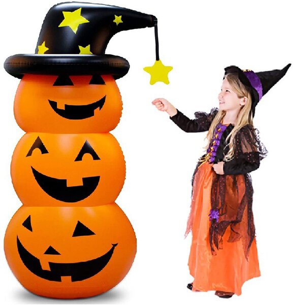 Stackable Pumpkin Tumbler - Witch Hat Ghost Faces Trick or Treat Party Decor