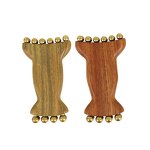 Brass Groove Wooden Massager - Gear Shaping Neck Shoulders Precision Massage Tool