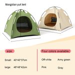 Pet Teepee Tent - Dogs Cats Portable Thick Cushion Indoor Removable Washable House
