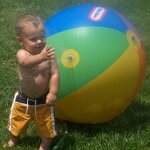 Inflatable Sprinkler Ball - 60cm PVC Beach Family Water Games Summer Toy