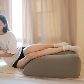 PVC Flocking Footstool - Comfortable Inflatable Home Relaxation Foot Rest Tool