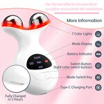 7 Color LED Facial Massager - Ultra-Portable 45℃ Heating Vibration Neck Face Tool